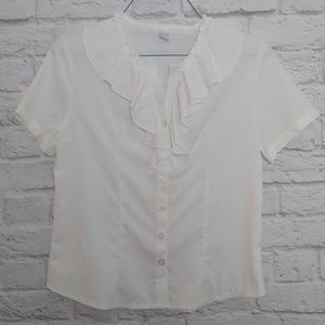 Vintage Style Cottagecore Ruffle Collar Blouse